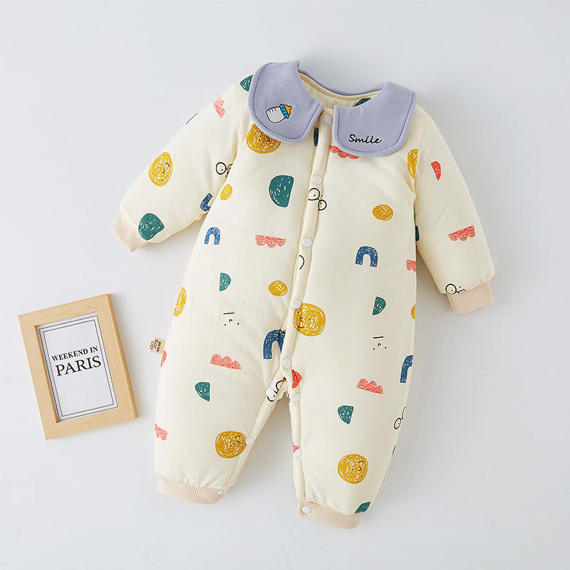 Baby One-piece Autumn Winter Suit Thickened Climbing Rompers