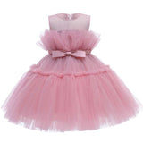 Baby Girl Sleeveless Performance Bow Gauze Princess Dresses