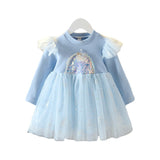 6M-5Y Girl Boutique Autumn Winter Fluffy Casual Dress