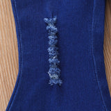 Kid Baby Girls Long Sleeve Jeans Ripped 2 Pcs Sets