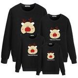 Family Matching Round Neck Warm Christmas Cartoon Bear Shirts Tops