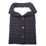Baby Stroller Sleeping Outdoor Button Knitted Wool Fleece Thickened Pajamas