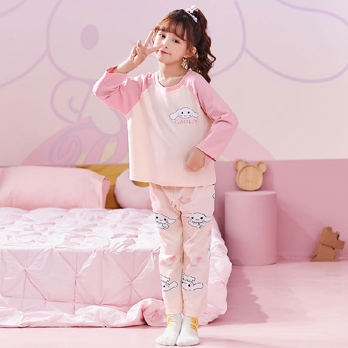 Kid Girl Sleepwear Spring Autumn Long Sleeves Loungewear Pajamas