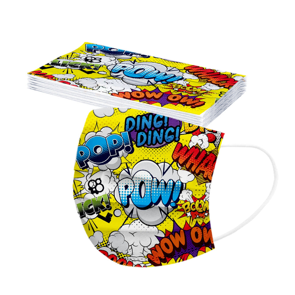 Kid Disposable Cartoon Series Spiny  Non-woven Fabric Three Layers Masks 10 Pcs