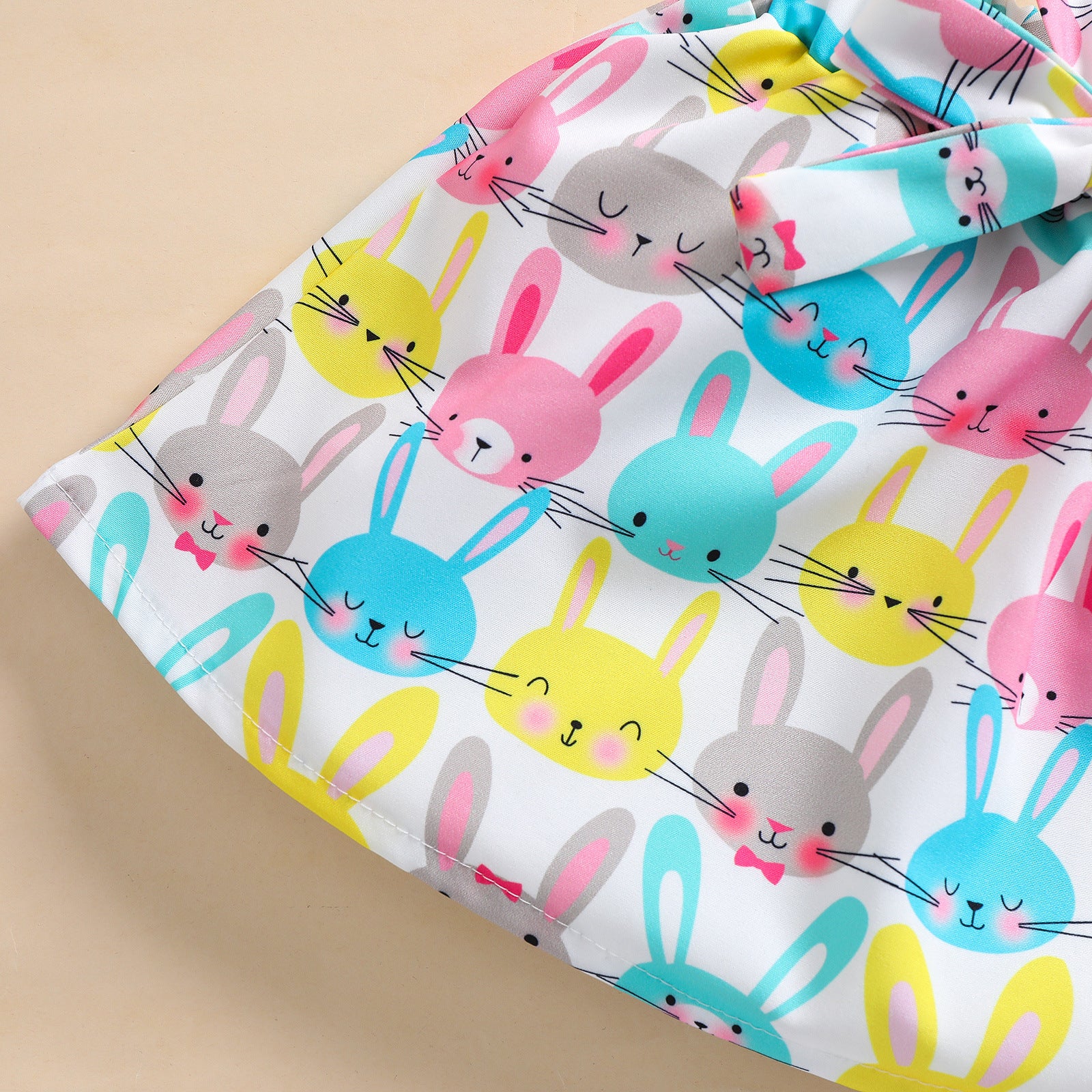 Spring Summer Girls Easter Cartoon Rabbit Pink Cute Braces Set 2 Pcs