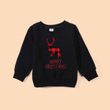 Family Matching Christmas Cartoon Elk Print Top Shirts