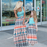 Family Matching Mother- Daughter Floral Print Dresses