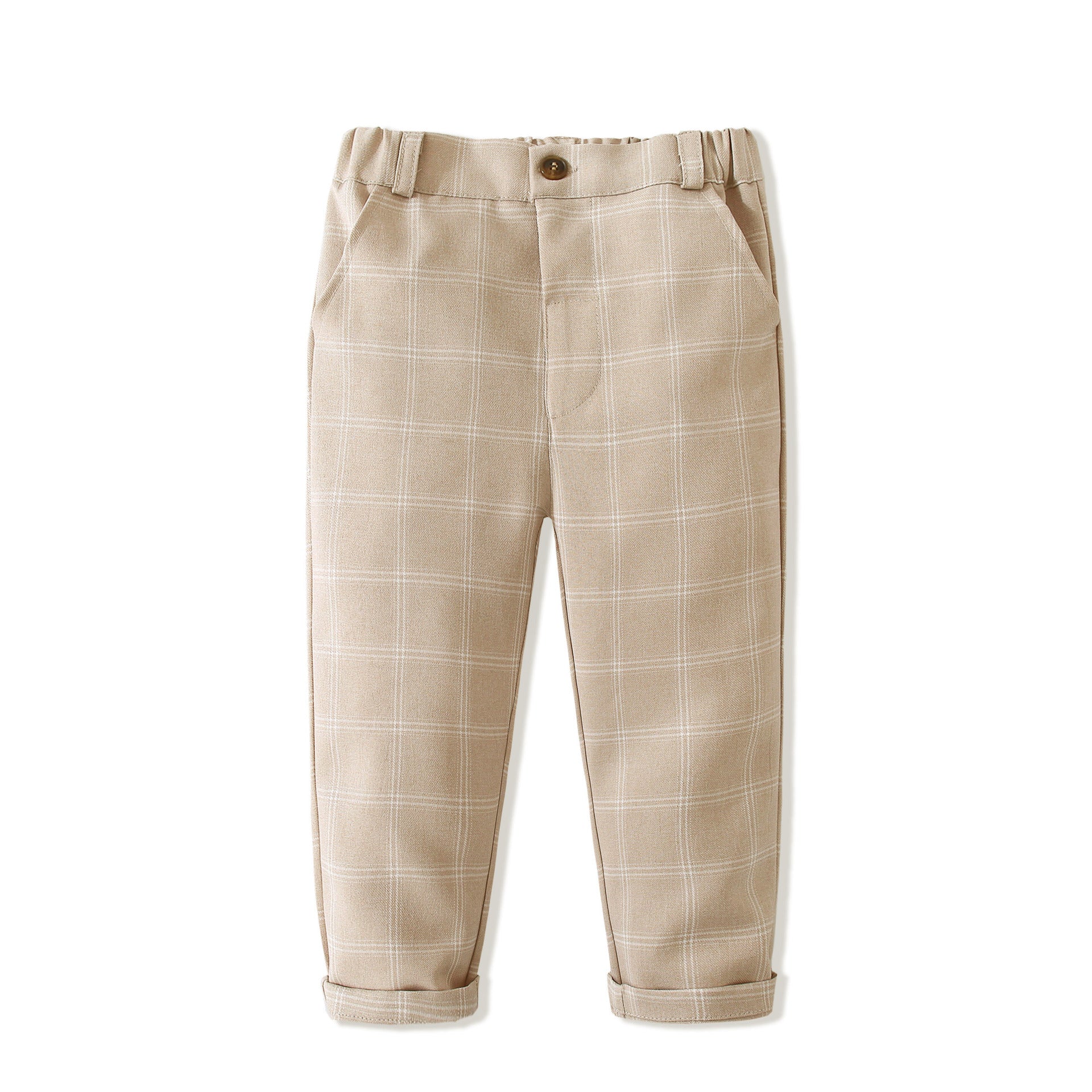 Kid Baby Boy British Autumn Plaid Suit 2 Pcs Sets