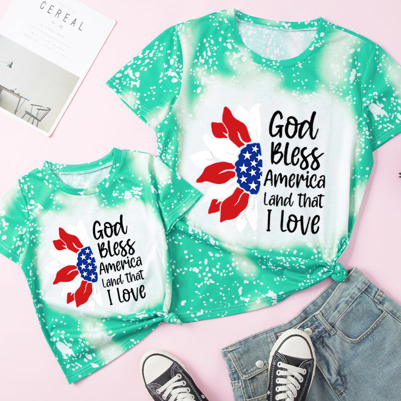 Family Matching Mother Kid Short Sleeves Independence Day T-shirt