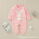 Baby Boy Girl Knitted Rabbit Jumpsuits Trending Sweaters Rompers