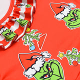 Kid Girl Long-sleeved Christmas Sulley Grinch Dresses