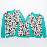 Family Matching Parent-child Hoodie Christmas Print Round Neck Shirts