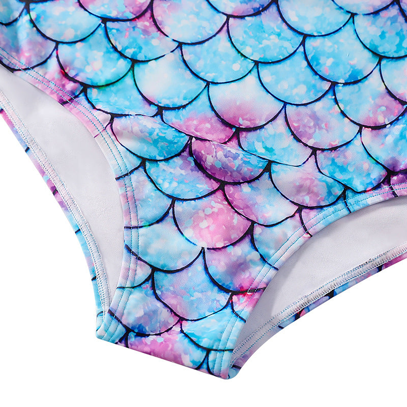 Kid Girls Swimsuit One-piece Sunscreen Beach Mermaid Swimwear