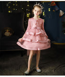 Kid Girl Flower Birthday Wedding Princess Long-sleeved Performance Dresses