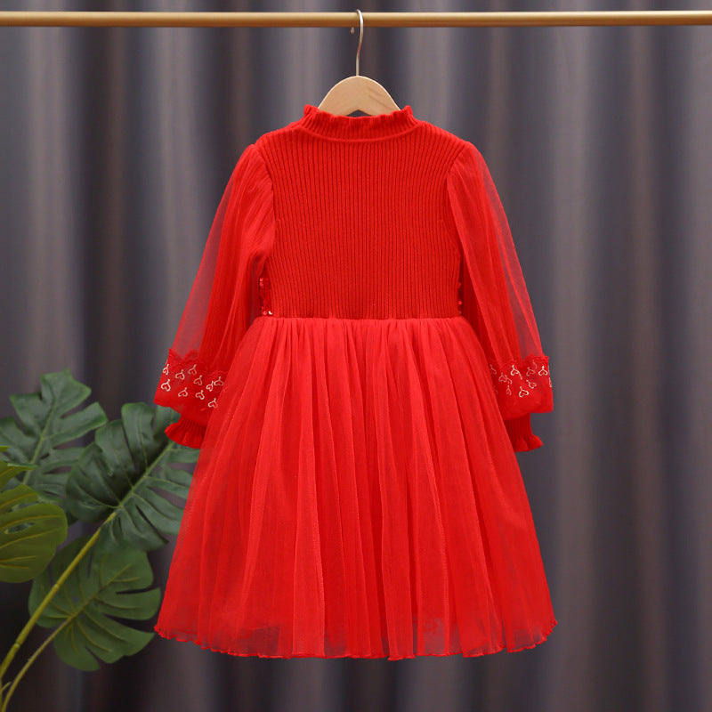 Kid Girl Princess Western Red Spring Dresses