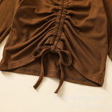 Kid Baby Girl Long Sleeve Solid Knit  Denim Fashion Outfits 2 Pcs Sets