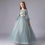 Kid Girl Princess Long Sleeve Autumn Spring Birthday Evening Dress