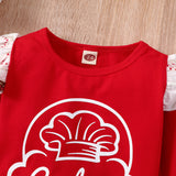 Baby Girl Long Sleeve CottonValentine's Day Printed 2 Pcs Set