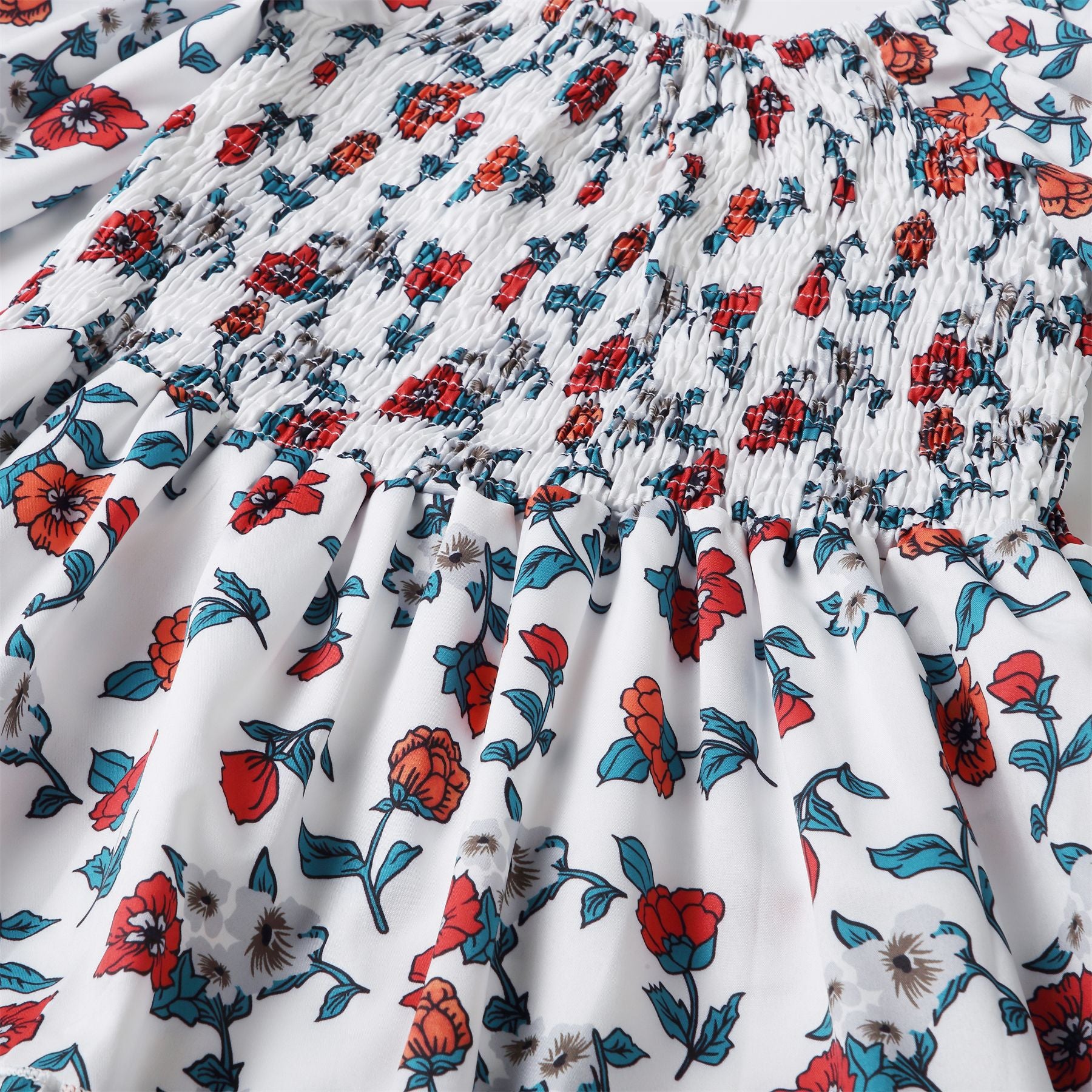 Family Matching Parent-child Flower Print Swing Dress