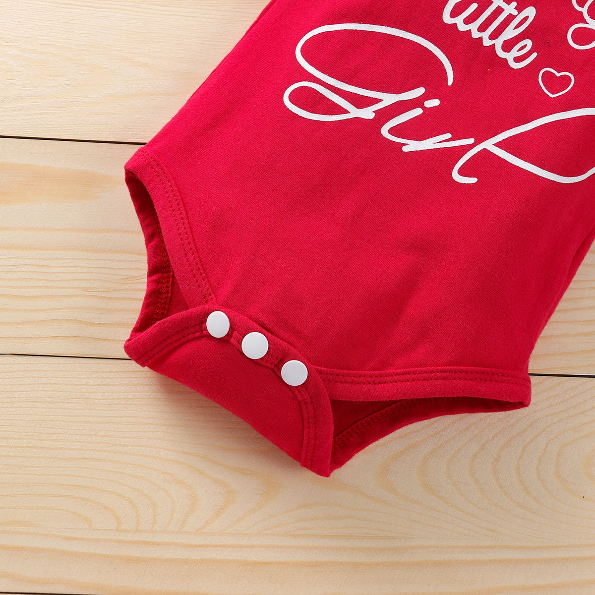 Baby Girl Valentine's Day Set Spring New Red Rose 3 Pcs Sets
