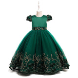 Kid Girl Princess Sleeveless Long Evening Catwalk Piano Performance Dresses
