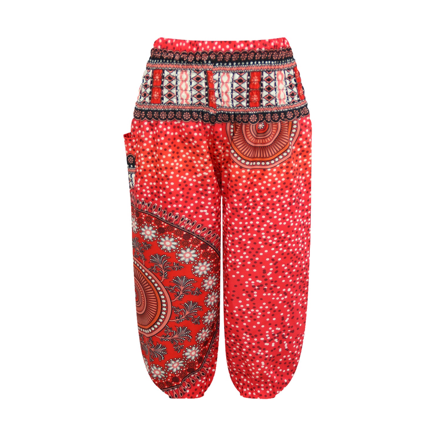 Kid Girl National Digital Printed Knickerbockers Leisure Loose Sports Pants