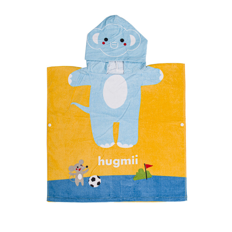 Infant Baby Bathrobe Cartoon Towel Robe Hooded Cloak Pajamas