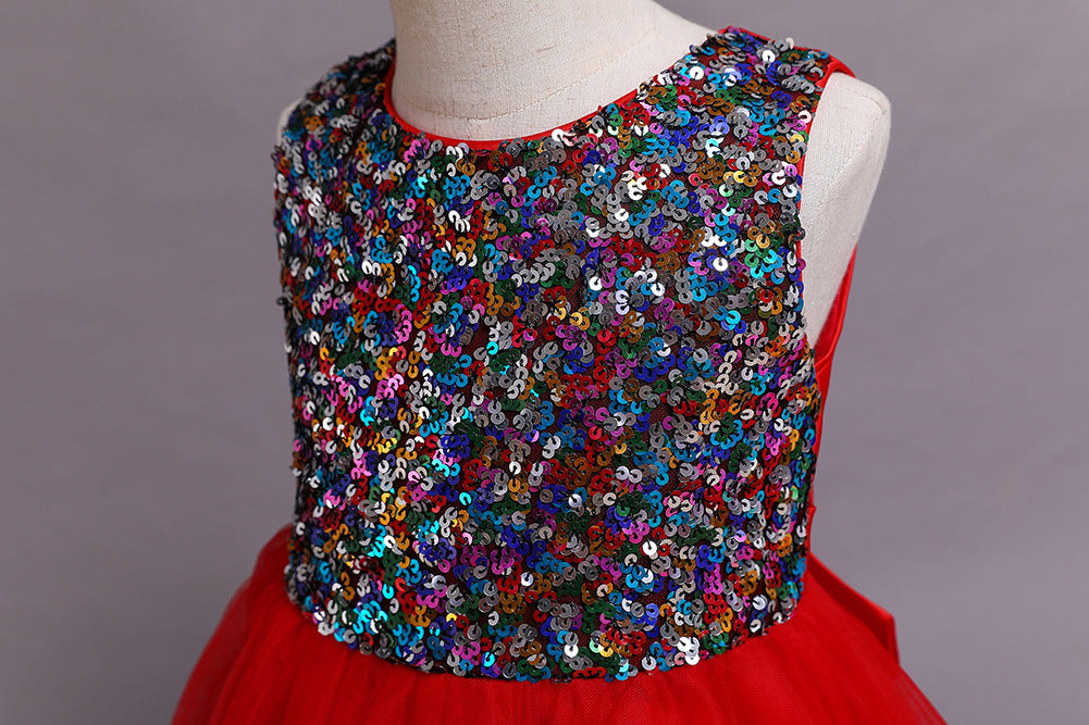 Kid Baby Girl Princess Sequins Sleeveless Flower Wedding Christmas Dresses