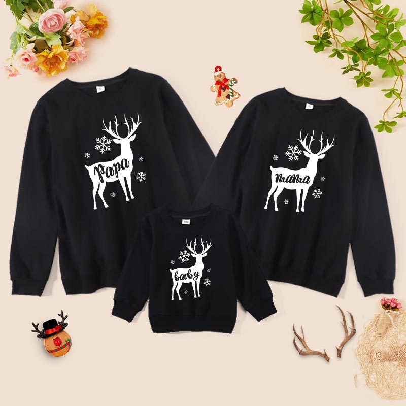Family Matching Long Sleeve Casual Parent-child Christmas Shirts