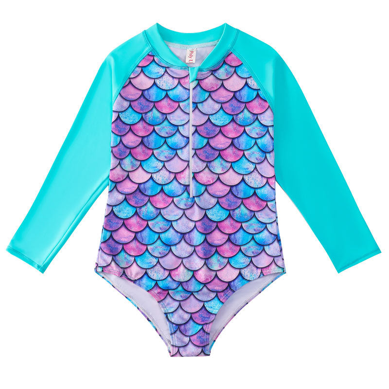 Kid Girls Swimsuit One-piece Sunscreen Beach Mermaid Swimwear
