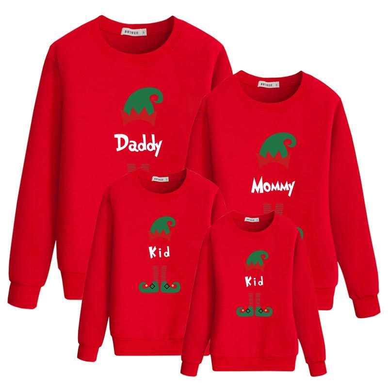 Family Matching Christmas Creative Cartoon Printing Shirts