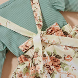 Baby Girls Spring Long Sleeve Pit Stripe 2 Pcs Set