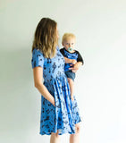 Family Matching Mother-Daughter Casual Mini Lovely Short Sleeves Dresses