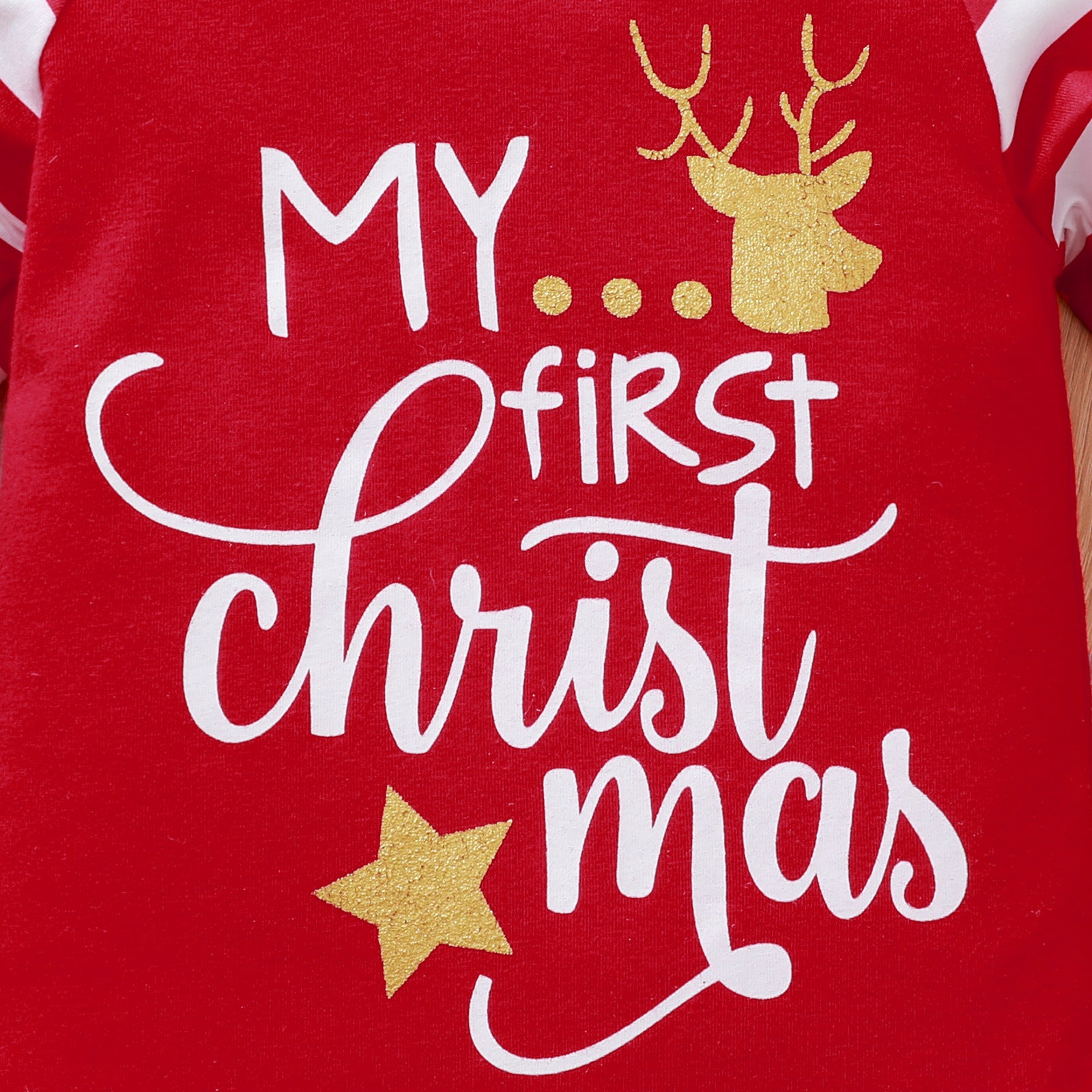 Baby Girl Jumpsuit Christmas Stripe Mosaic Printed Alphabet Rompers