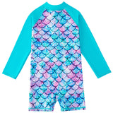 Kid Girls Swimsuit Long-sleeved One-piece Mermaid Swimwear