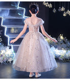 Kid Girl Birthday Princess Poncho Host Piano Performance Dress