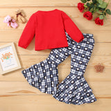 Toddler Baby Girl  Valentine's Day Red Heart 2 Pcs Sets