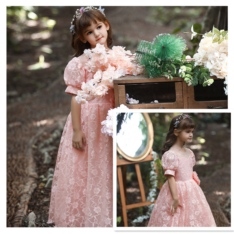 Kid Girl Princess Gauze Evening Lace Flower Pompous Dresses
