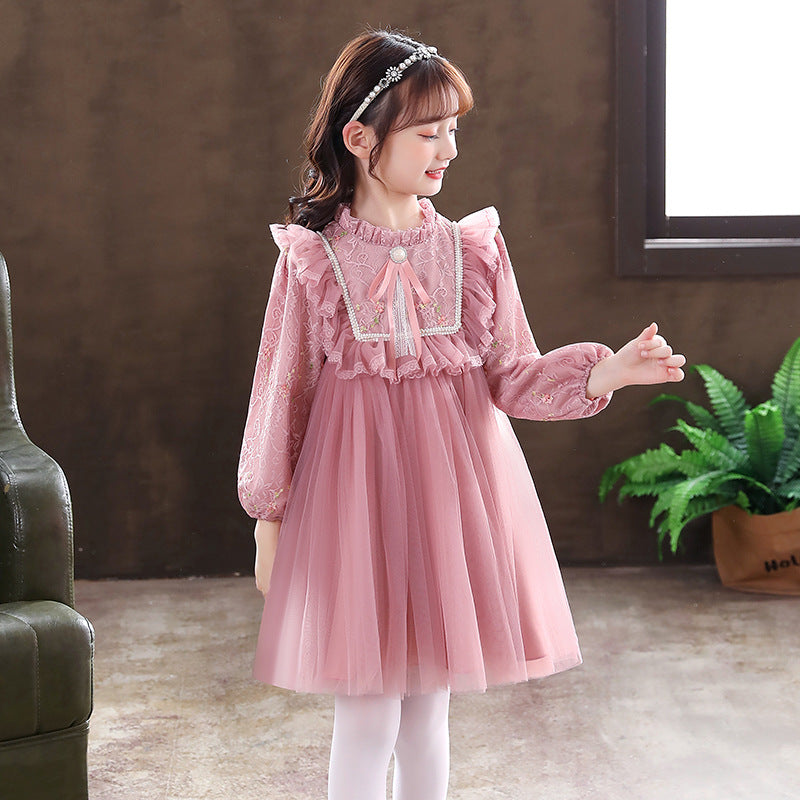Girls Mesh Chiffon Princess Dress