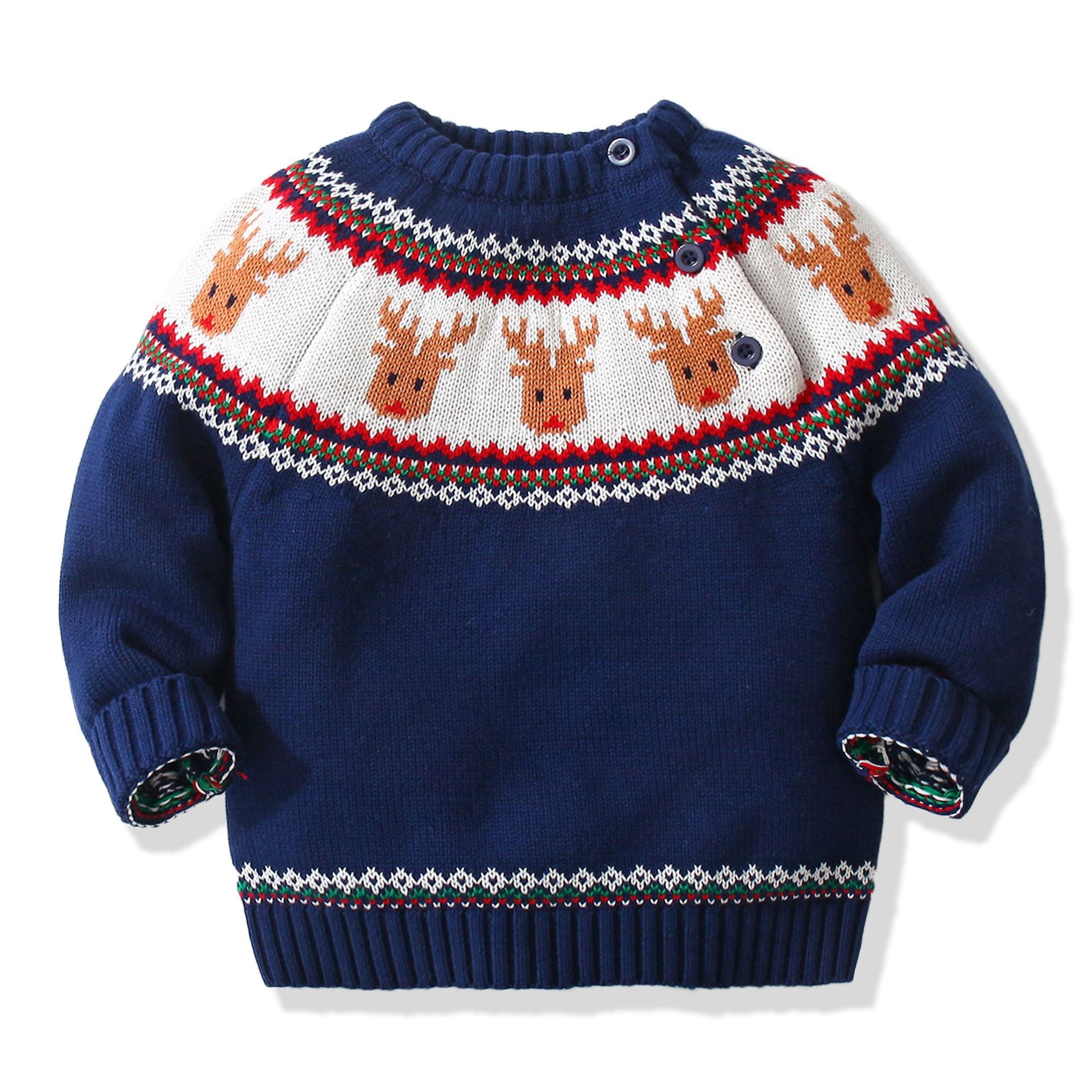 Kid Baby Boy Girl Christmas Elk Pullover Sweater
