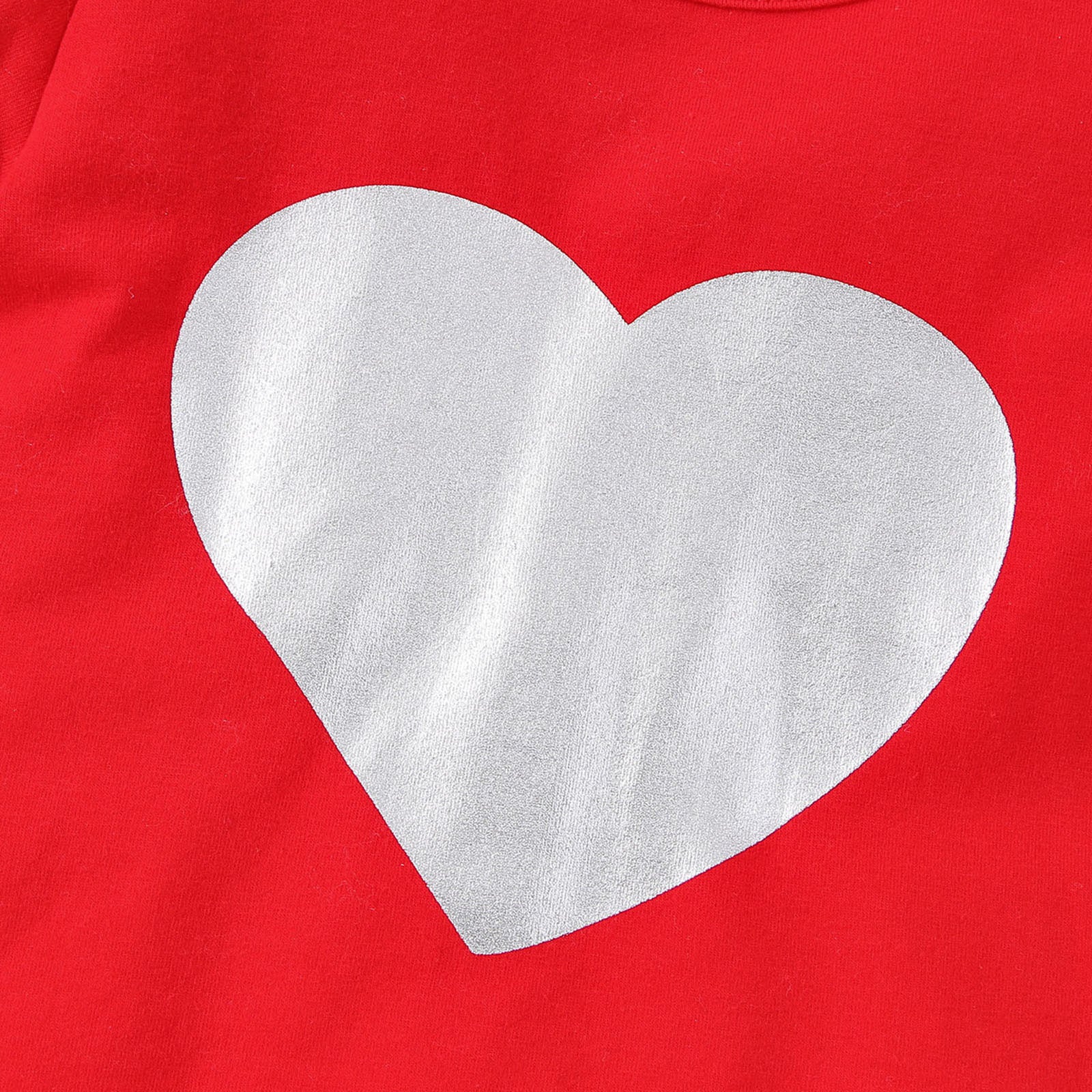 Toddler Baby Girl  Valentine's Day Red Heart 2 Pcs Sets