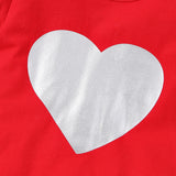Toddler Baby Girl  Valentine's Day Red Heart 2 Pcs Sets