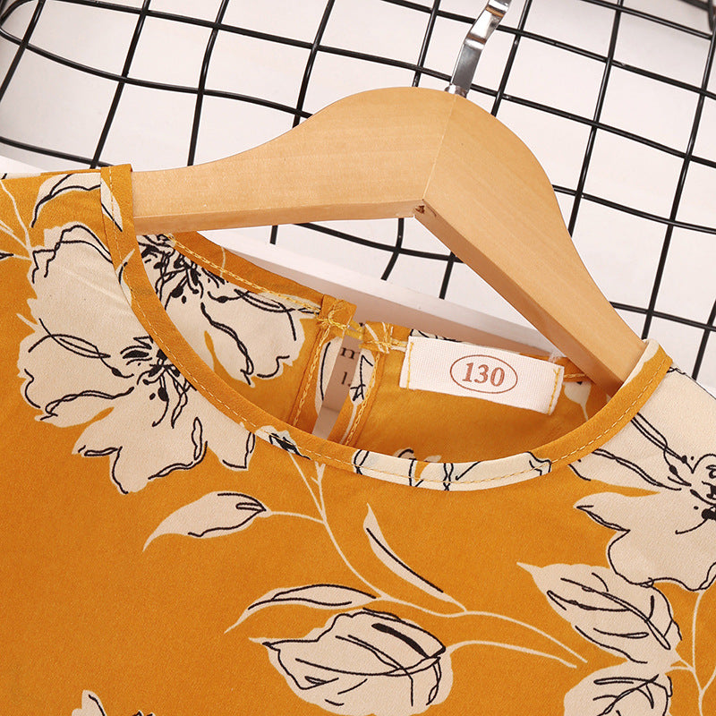 Kid Girls Fall Retro Long Sleeve Winter Flower Dresses