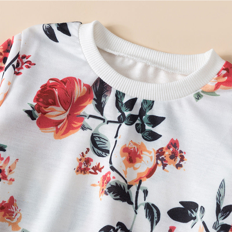 Family Matching Round Neck Long Sleeve Mother Daughter Shirts