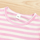 Kid Baby Girls Valentine's Day Stripe 2 Pcs Sets