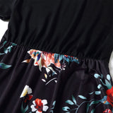 Family Matching Parent-child Printed Short Sleeve Stitching Dresses