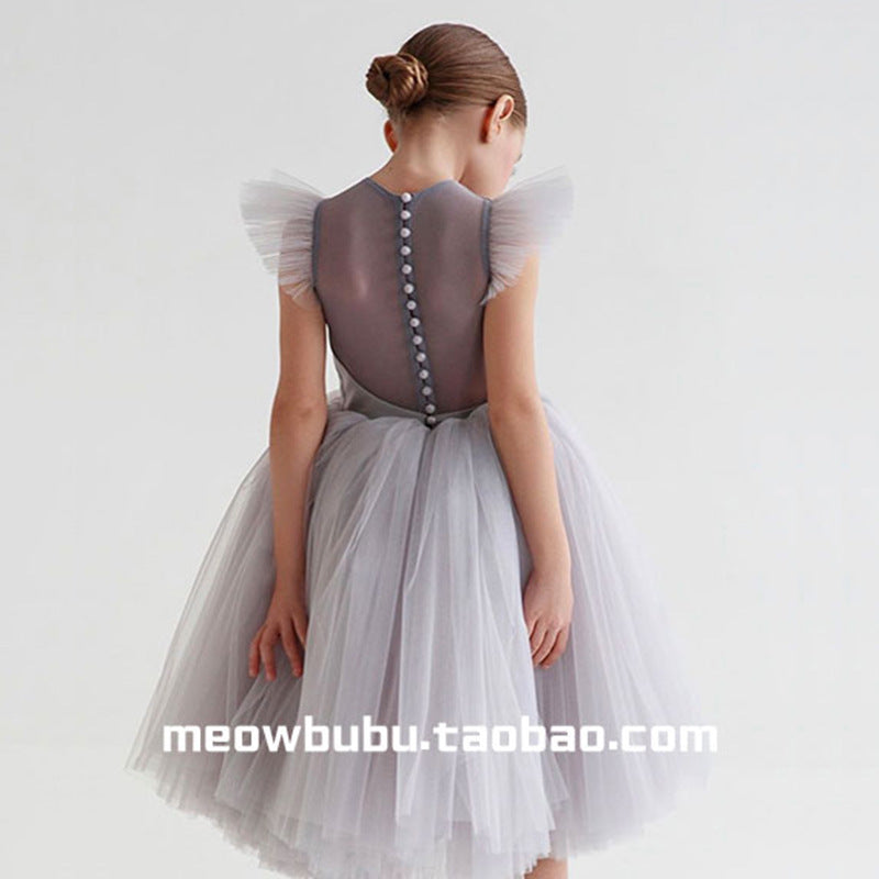 Kid Baby Girl Pompous Yarn Catwalk Birthday Princess Dresses