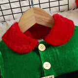 Kid Baby Girl Christmas Party Warm Detachable Velvet Dress