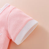 Easter Baby Suit Grid Offset Short Sleeve Rabbit 2 Pcs Sets