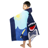 Baby Bathrobe Cartoon Bath Towel Robe Hooded Cloak Beach Towel Pajamas